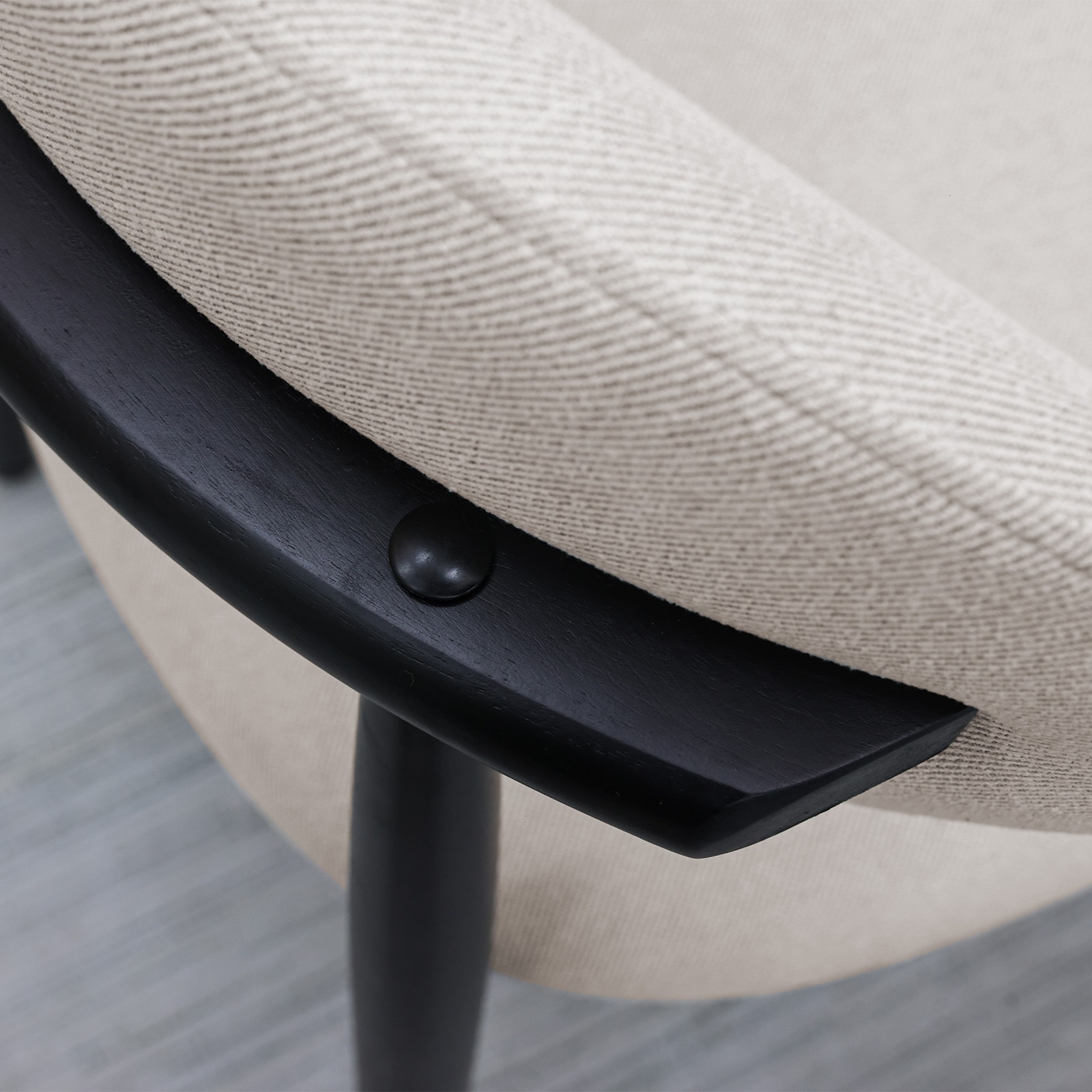 Linen Grey Cotton-Linen Fabric Upholstered Dining Chair With Black Solid Wood Legs, Armless Chair Set Of 4 For Kitchen, Restaurant, Living, Meeting Room_maomaolike.com